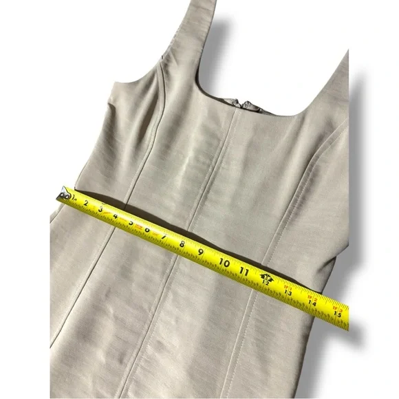 Joie Cream Sleeveless A-Line Square Neck Soft Fit & Flare Midi Dress - Picture 9 of 15